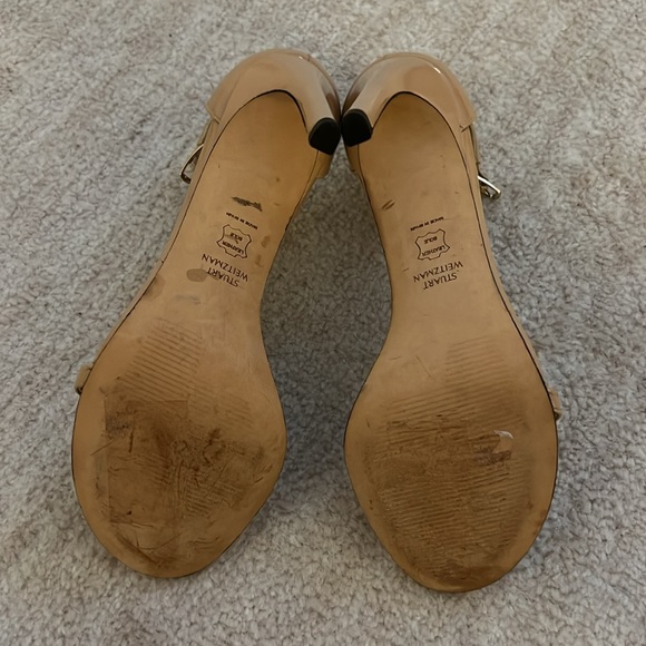 Stuart Weitzman Nude Patent Leather Heels size 7 1/2 - Picture 3 of 6